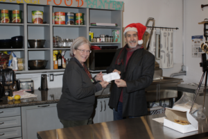 Cheque presented to food bank